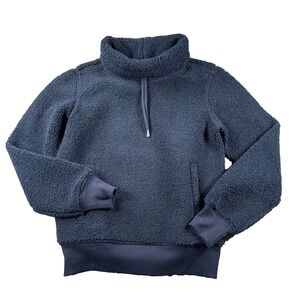 Brooks Brothers Sherpa Fleece Sweatshirt Womens XS Pullover Pocket Funnel Neck